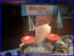 Rare Vtg Bulova First Lady Light Up Watch Display 1950's 60's