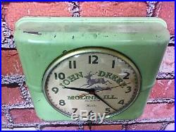 Rare Vtg John Deere Old Tractor Dealer Advertising Farm Store Display Clock Sign