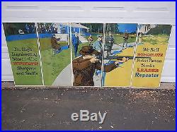 Rare Winchester Store 5 Panel Window Sign Display Trap Shooting Model 12 Shotgun
