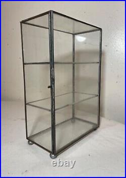 Rare antique collectible store display metal glass countertop cabinet case