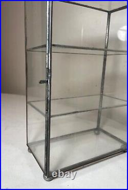 Rare antique collectible store display metal glass countertop cabinet case