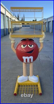 Red M & M Candy RARE Vintage 3 Rack Supermarket Store Display 5 Feet Tall 40lbs