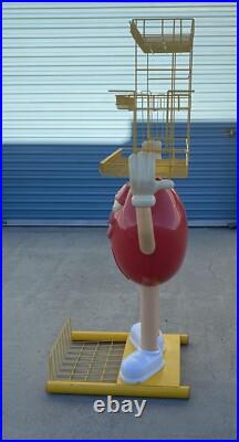 Red M & M Candy RARE Vintage 3 Rack Supermarket Store Display 5 Feet Tall 40lbs