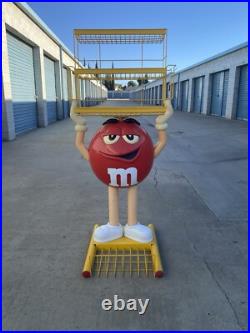 Red M & M Candy RARE Vintage 3 Rack Supermarket Store Display 5 Feet Tall 40lbs