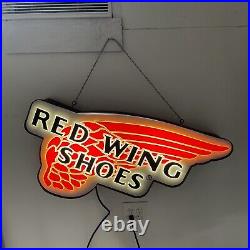 Red Wing Shoes Boots Store Window Display Light Vintage Promo Advertising