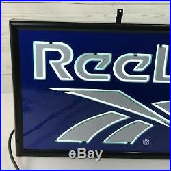 Reebok Logo Sign 24.5 Lights Up Light Display Store Advertising Blue Vintage