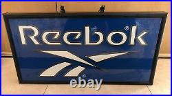 Reebok Vintage 1990s Framed Neon Light Display Signage Swoosh Authentic Rare