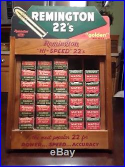 Remington ORIGINAL VINTAGE 22 ammo display Box store counter Dispenser