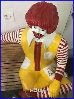 Ronald McDonald Life Size Store Statue Display bench Playland Vintage McDonalds
