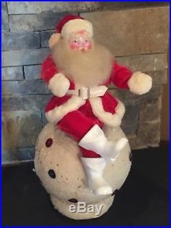 SALE Santa Claus Vtg 50s MCM Harold Gale Christmas Store Display Velvet Snowball
