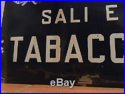 SALI E TABACCHI Tabella SMALTATA Targa Insegna BLU STATO N 20 Vintage Sign