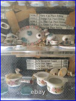 Salesman Sample -Dollhouse Fine China- Store Display Vintage Plate Tea Set Dish