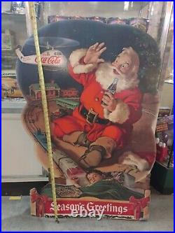 Santa Vintage CocaCola Helicopter Display (1962) Advertising Poster Rare Standee