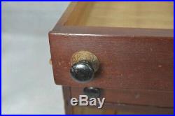 Sewing thread box store drawers display walnut antique vintage original 1890