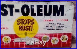 Sign Advertising Metal Vintage Rust-Oleum Spray Paint Can Store Display Rack