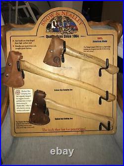 Snow & Nealley Co Maine RARE VINTAGE STORE DISPLAY/W 3 Axes Awesome Piece