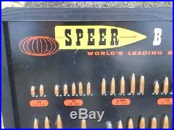 Speer Bullet Board Speer Wooden 1961 bullet Sign 57 Bullets Speer Store Display