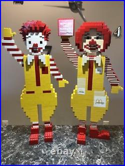 TWO 18 Inch LEGO Ronald McDonald Retail Store Display Sculptures 1984 and 1999