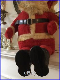 The Cutest Vintage Stuffed Plush Santa Claus! Big Eyes Flirty Store Display 36