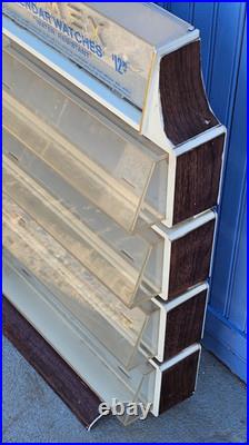 Timex Water Resistant Calendar Watch Display Case Four-shelf Vintage Mid-Century