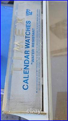 Timex Water Resistant Calendar Watch Display Case Four-shelf Vintage Mid-Century