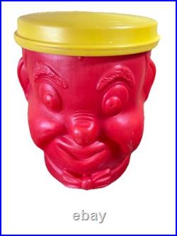 Unusual Vintage Blow Mold Circus Candy Container Popcorn Store Display Clown