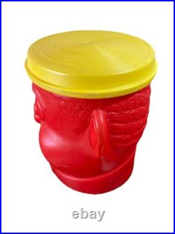 Unusual Vintage Blow Mold Circus Candy Container Popcorn Store Display Clown