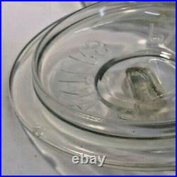 VINTAGE 1930s Glass Hexagon PLANTERS MR. PEANUT Lidded Glass Jar Made in USA