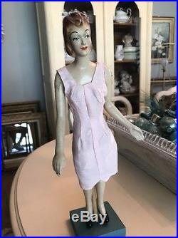 VINTAGE 1940's MINI MANNEQUIN COUNTER TOP STORE DISPLAY 15 TALL