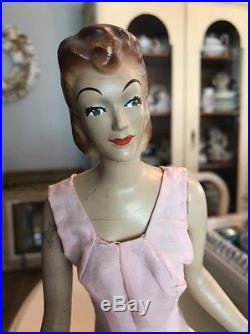 VINTAGE 1940's MINI MANNEQUIN COUNTER TOP STORE DISPLAY 15 TALL