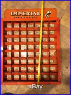VINTAGE 1950s IMPERIAL BRASS FITTINGS HARDWARE STORE DISPLAY CASE