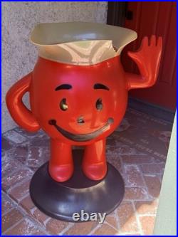 VINTAGE 1970s STORE DISPLAY KOOL-AID MAN 3 FOOT TALL RED ADVERTISING SIGN