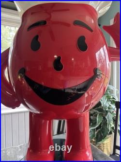 VINTAGE 1970s STORE DISPLAY KOOL-AID MAN 3 FOOT TALL RED ADVERTISING SIGN
