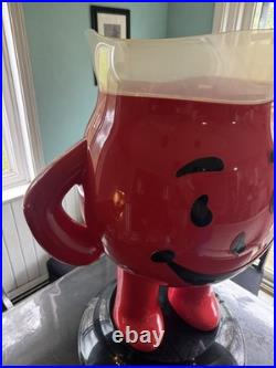 VINTAGE 1970s STORE DISPLAY KOOL-AID MAN 3 FOOT TALL RED ADVERTISING SIGN