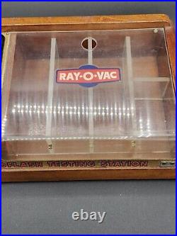 VINTAGE 50s RAY-O-VAC BATTERY STORE COUNTER DISPLAY RACK WITH TESTER WORKING