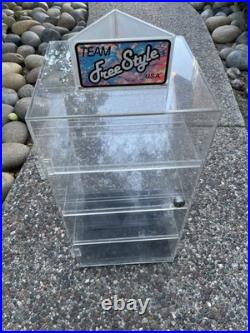 VINTAGE 90s SUNGLASSES ACRYLIC COUNTER STORE ROTATING CASE DISPLAY FREESTYLE USA