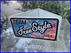 VINTAGE 90s SUNGLASSES ACRYLIC COUNTER STORE ROTATING CASE DISPLAY FREESTYLE USA