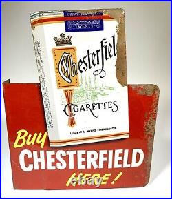 VINTAGE ADVERTISING Double Sided CHESTERFIELD And L&M STORE FLANGE SIGN