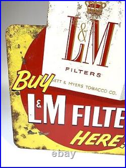 VINTAGE ADVERTISING Double Sided CHESTERFIELD And L&M STORE FLANGE SIGN