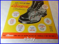 VINTAGE ADVERTISING SIGN- 1950's THOROGOOD WORK SHOES SIGN-NOS- VINTAGE BOOTS