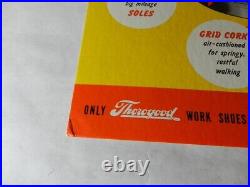VINTAGE ADVERTISING SIGN- 1950's THOROGOOD WORK SHOES SIGN-NOS- VINTAGE BOOTS
