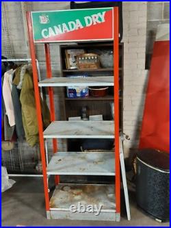 VINTAGE CANADA DRY GINGER ALE SODA DISPLAY RACK with 5 SHELVES SIGNS ADVERTIDING