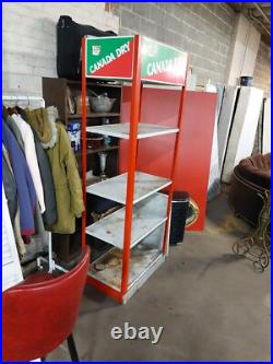 VINTAGE CANADA DRY GINGER ALE SODA DISPLAY RACK with 5 SHELVES SIGNS ADVERTIDING