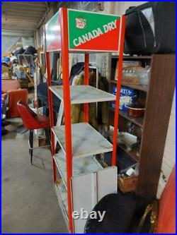 VINTAGE CANADA DRY GINGER ALE SODA DISPLAY RACK with 5 SHELVES SIGNS ADVERTIDING