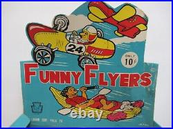 VINTAGE COUNTER DISPLAY FUNNY FLYERS 1967 with 10 Planes