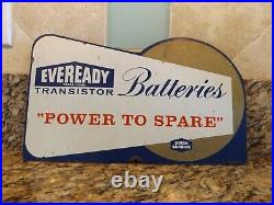 VINTAGE EVEREADY RADIO BATTERIES 1950'S CARDBOARD COUNTERTOP ADVERTISING Display