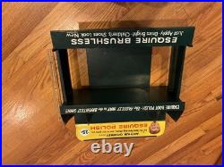 VINTAGE Esquire Brushless Shoe Polish Arthur Godfrey Store Counter Metal Display