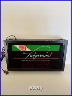 VINTAGE FUJI FILM CAMERAS LIGHTED ADVERTISING SIGN With DIGITAL CLOCK ANALOG FILM