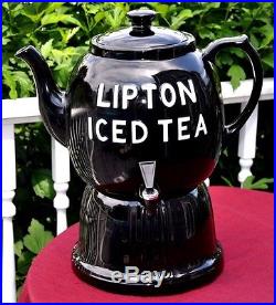 VINTAGE HALL LIPTON ICE TEA DISPENSER & STAND Restaurant Soda Fountain Display