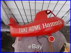 VINTAGE- HAMM'S BEER HELICOPTER DISPLAY With PARACHUTE BEARS MOTORIZED